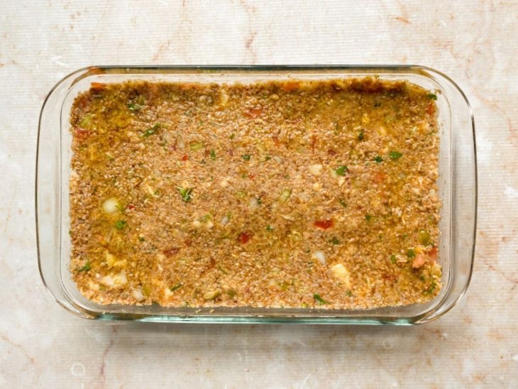 Kibe de forno regado com um fio de azeite.
