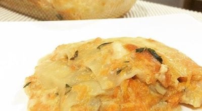 Lasanha ao molho de abóbora e cogumelo paris