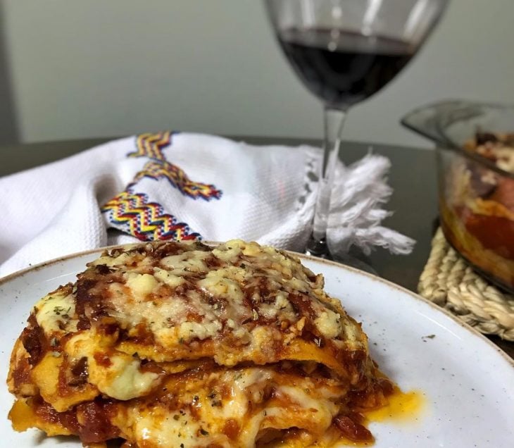 Lasanha com massa de crepioca