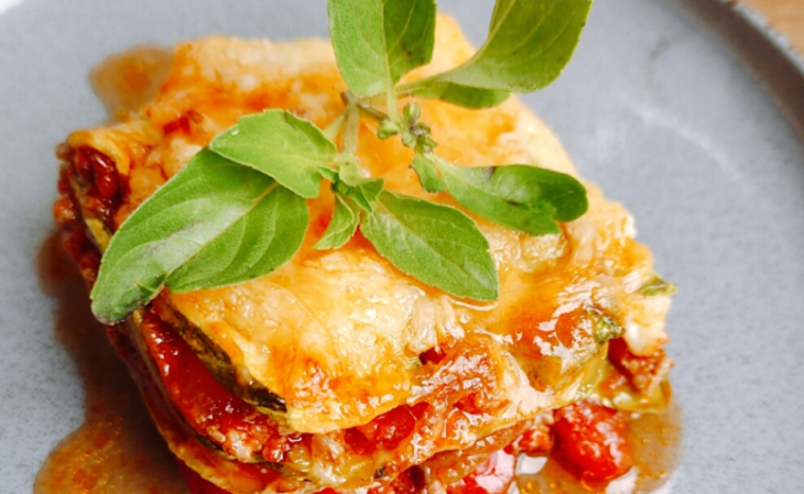 Lasanha de abobrinha com carne moída