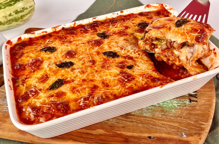 Lasanha de abobrinha com carne moída