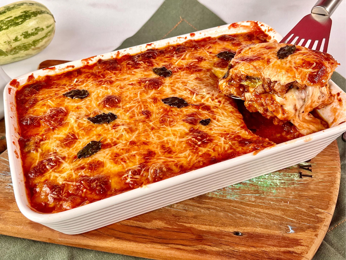 Lasanha de abobrinha com carne moída