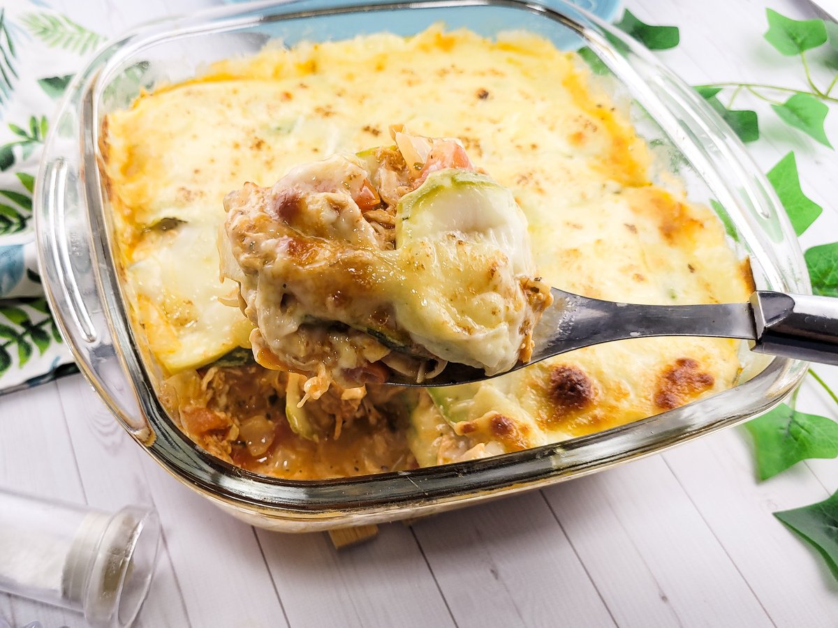 Lasanha de abobrinha com frango