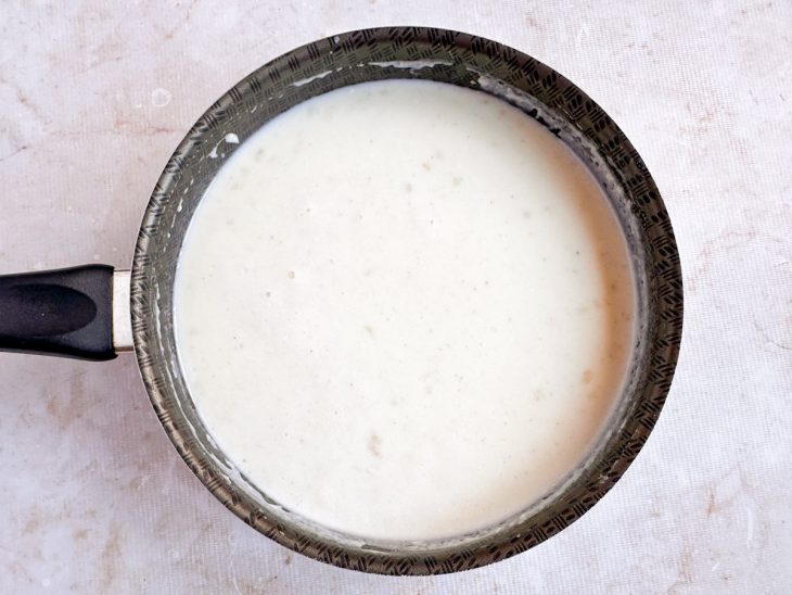 Creme com molho mais encorpado.