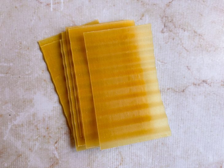 Lâminas de lasanha.