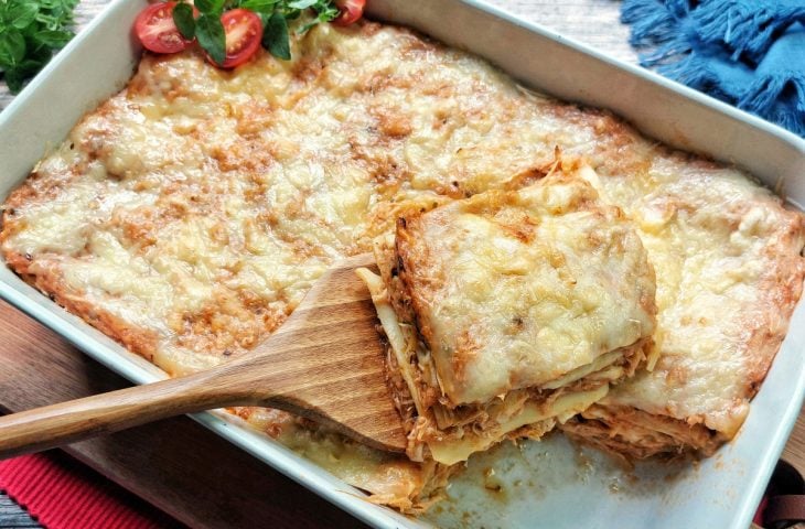 Lasanha de frango com queijo