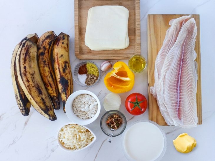 Ingredientes reunidos para o preparo da receita.