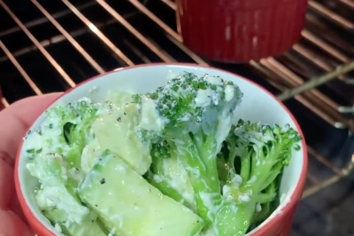 Legumes gratinados com gorgonzola
