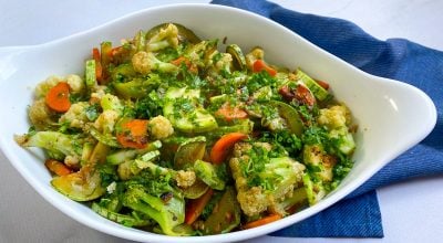 Legumes salteados na manteiga e alho