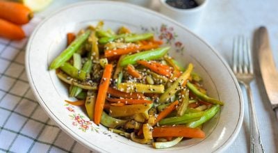 Legumes salteados no shoyu