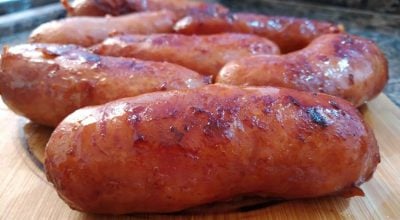 Linguiça assada na panela de pressão