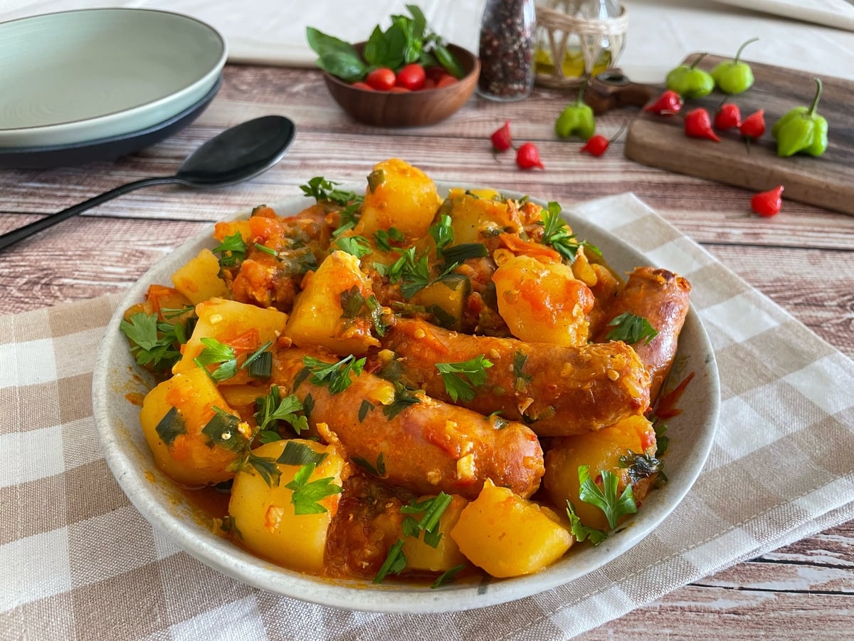 Linguiça com batata