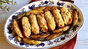 Linguiça recheada no forno