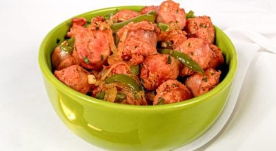 Linguiça toscana grelhada na frigideira