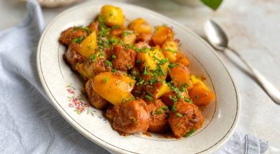 Linguiça toscana na panela de pressão com batata