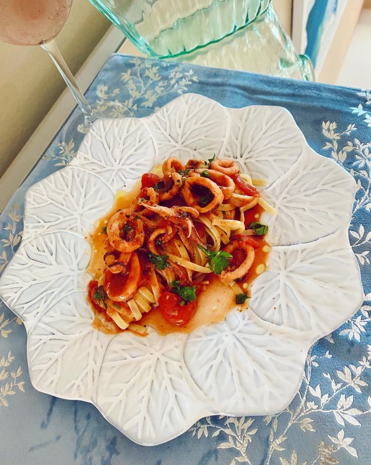 Linguine com molho de lula