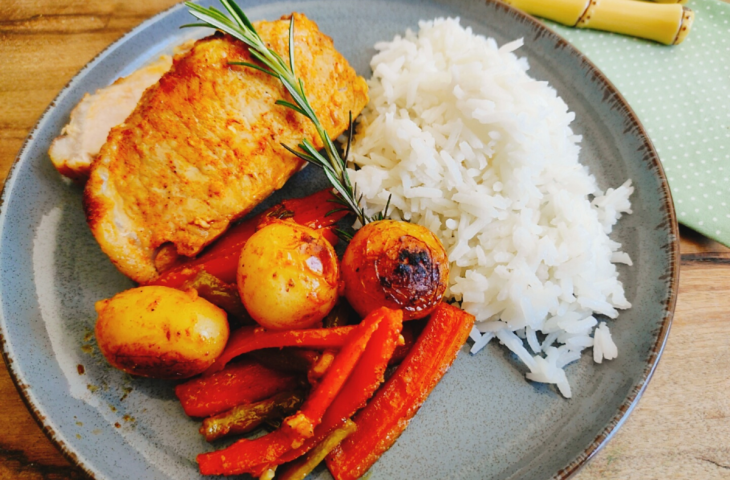 Lombo assado com legumes