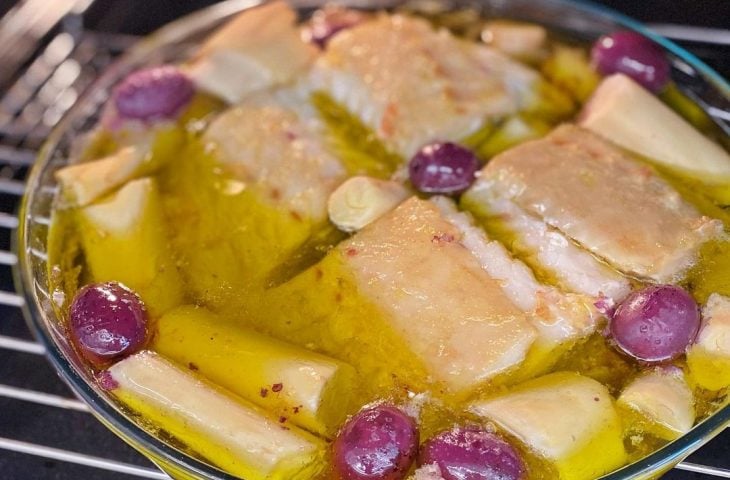 Lombo de bacalhau confitado