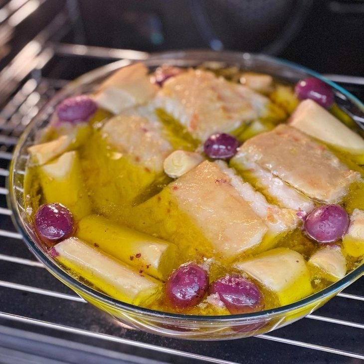 Lombo de bacalhau confitado