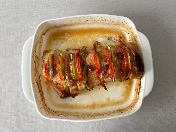 Lombo após o tempo de forno.