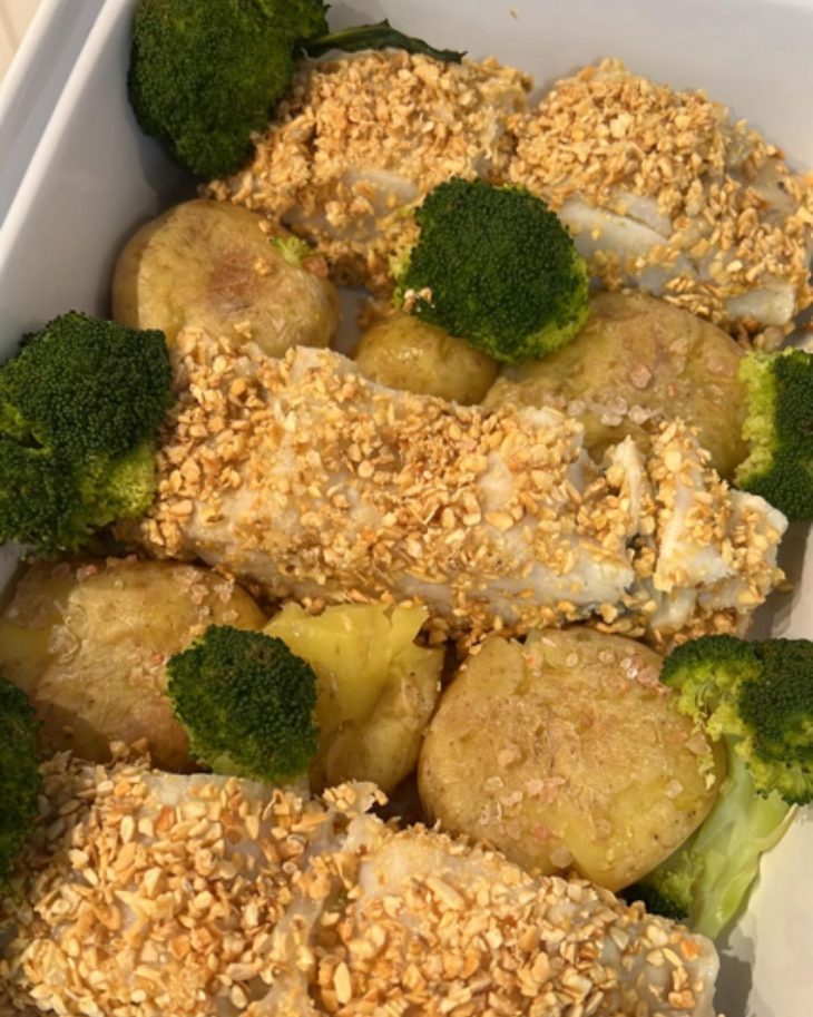 Lombos de bacalhau na crosta de alho granulado