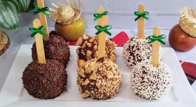 Maçã do amor de chocolate