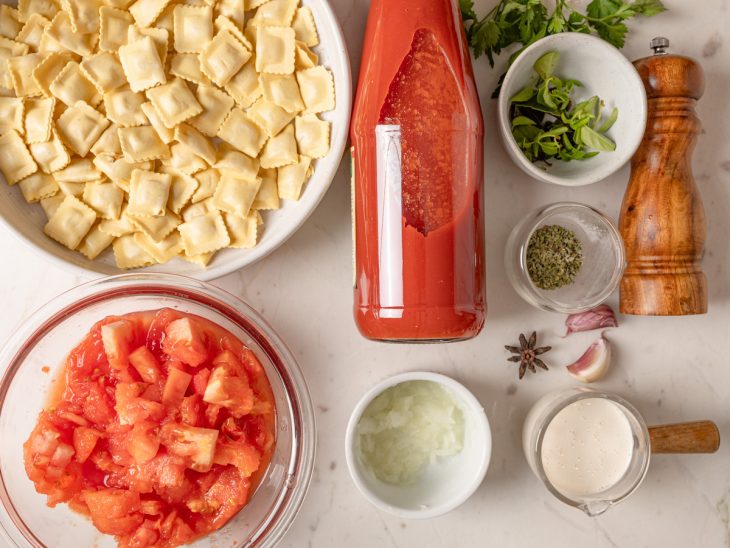 Ingredientes da receita.