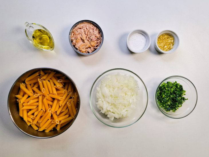 Ingredientes para o preparo da receita.