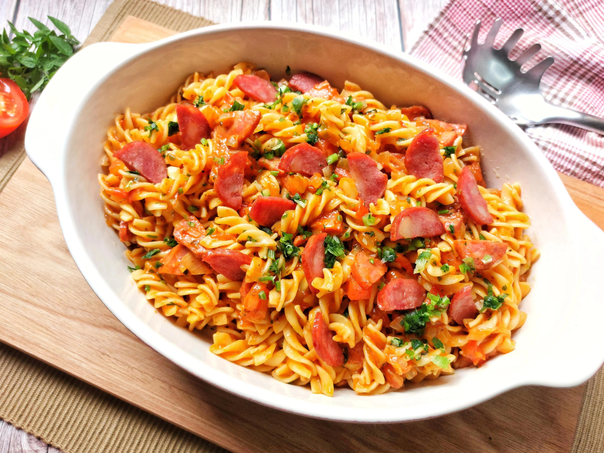 Macarrão com calabresa