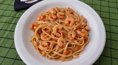 Macarrão com camarão