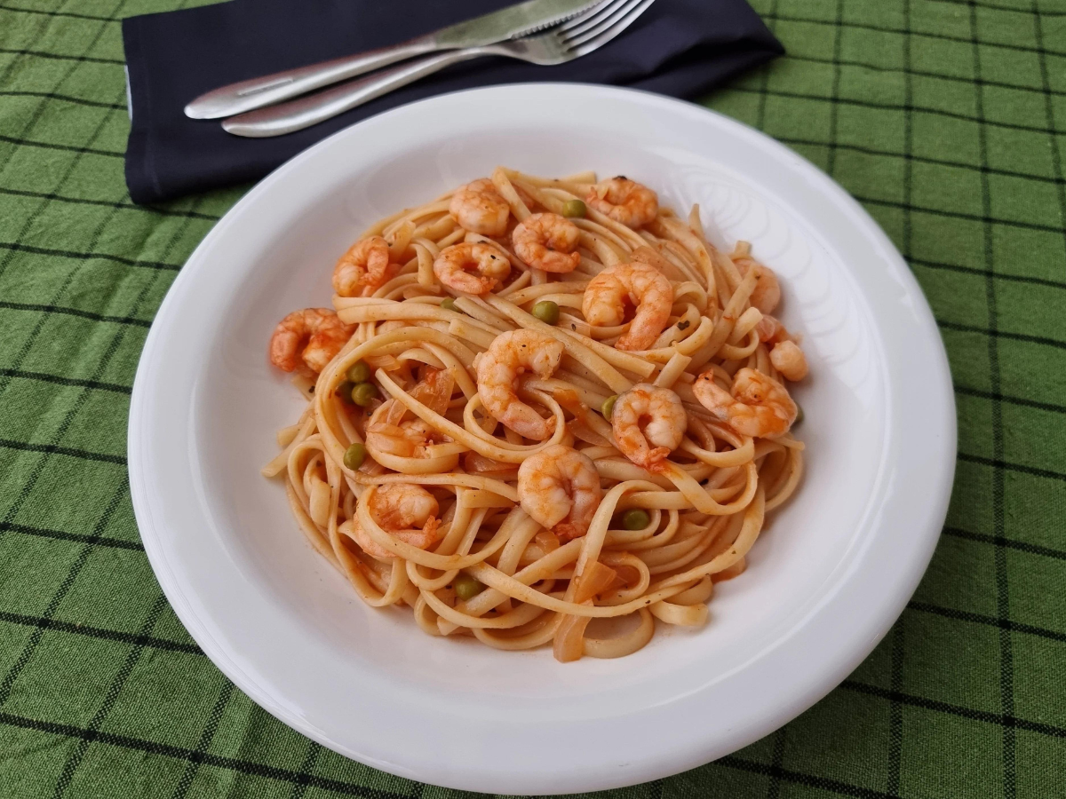 Macarrão com camarão