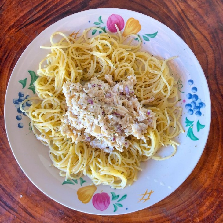 Macarrão com frango cremoso