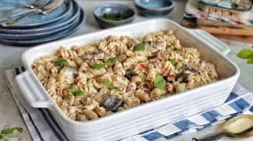 Macarrão com sardinha e creme de leite