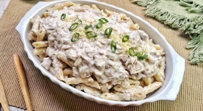 Macarrão cremoso com atum