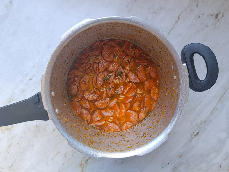 Panela aberta após o tempo.