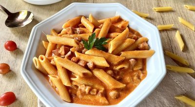 Macarrão cremoso na pressão