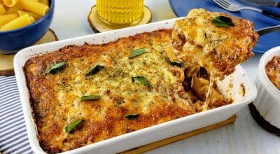 Macarrão de forno com carne moída