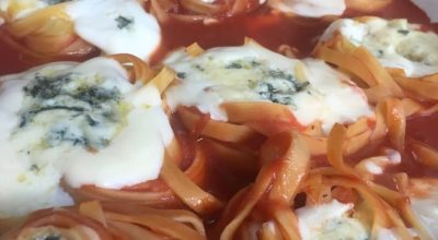 Macarrão de forno com gorgonzola
