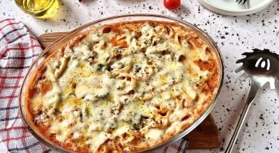 Macarrão de forno com queijo
