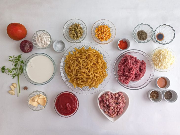 Ingredientes necessários para a receita.