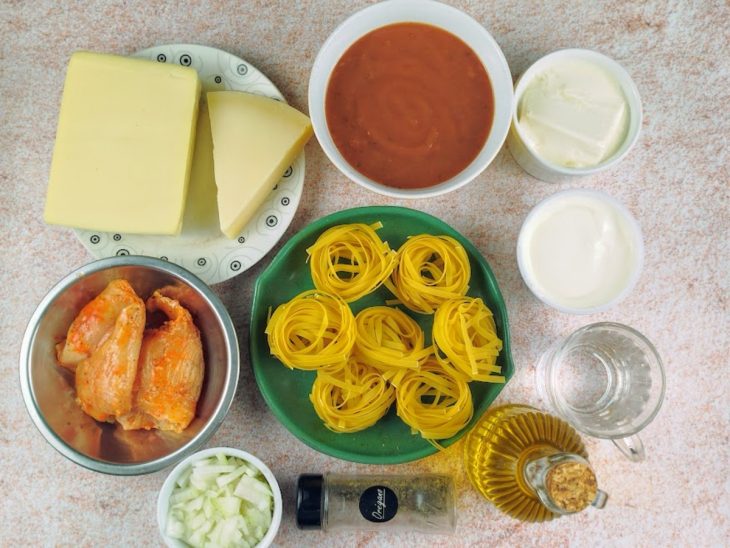 Ingredientes para a receita reunidos.