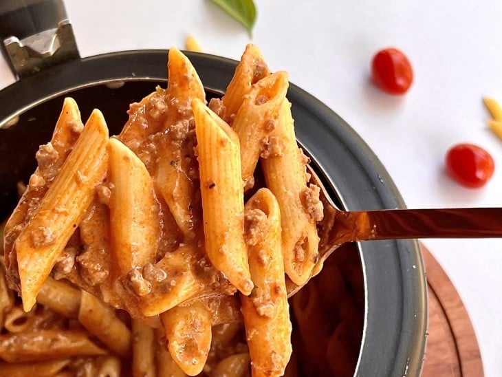 Macarrão de panela de pressão finalizado.