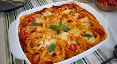Macarrão ninho recheado