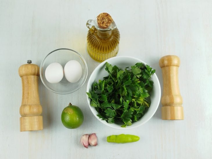 Ingredientes reunidos para o preparo da receita.