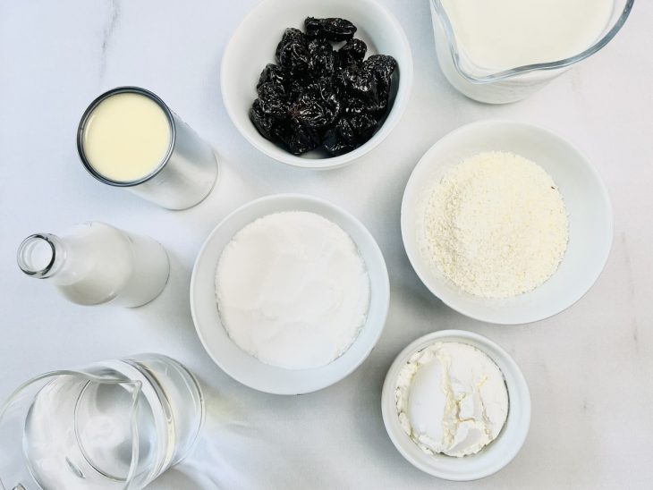 Ingredientes reunidos para o preparo da receita.