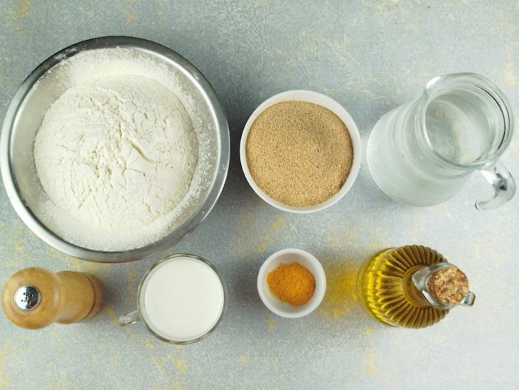 Ingredientes reunidos para o preparo da receita.