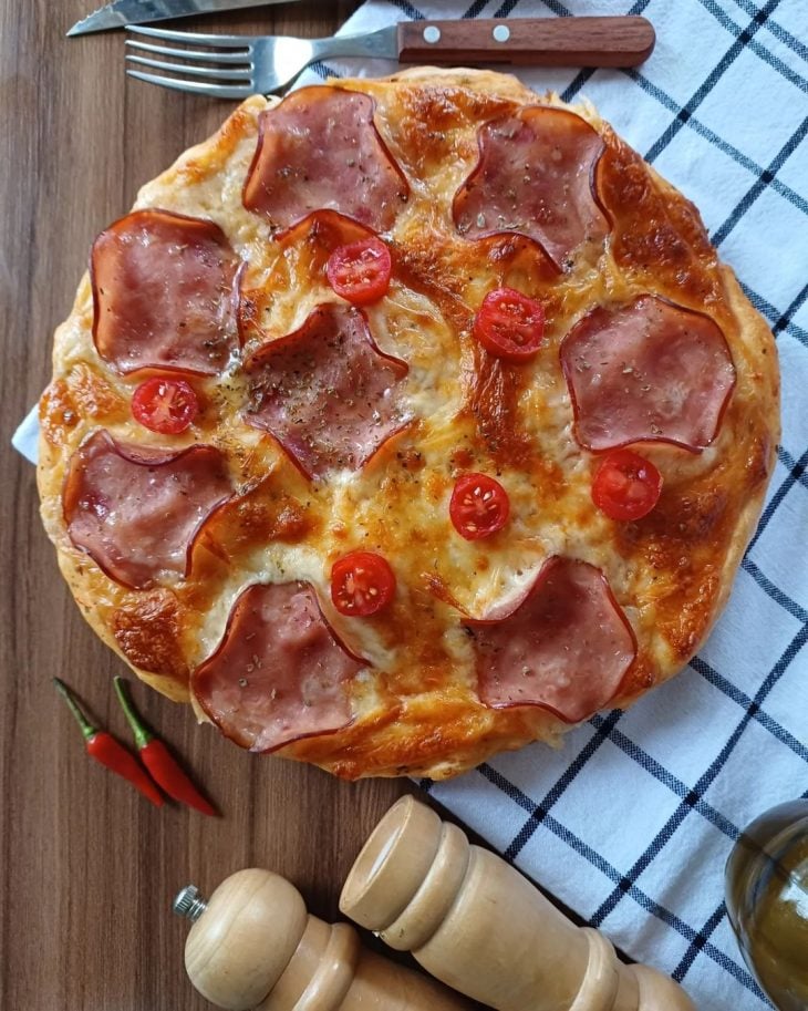 Massa de pizza com iogurte