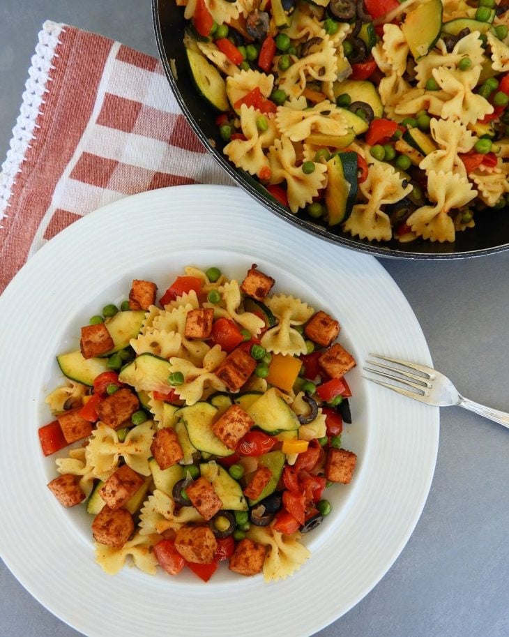 Massa de vegetais com tofu