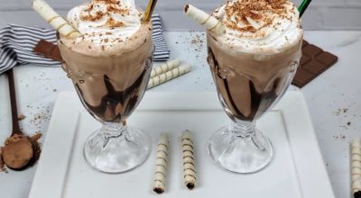 Milk shake caseiro de chocolate