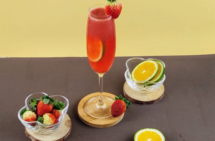 Mimosa de laranja com morango